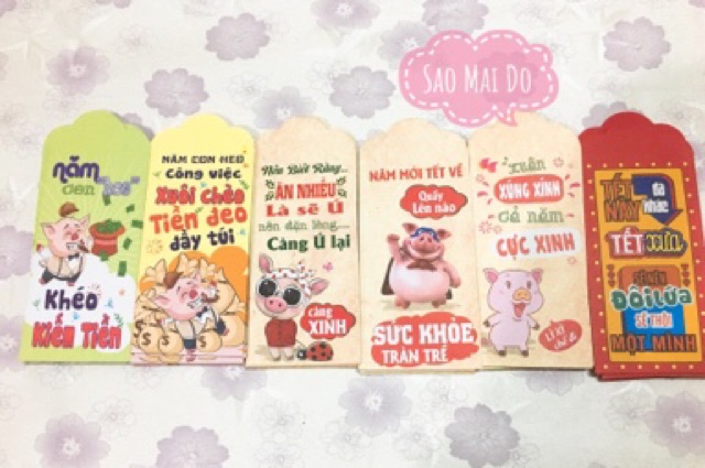 30 bao Lì xì mẫu lợn cute 2019