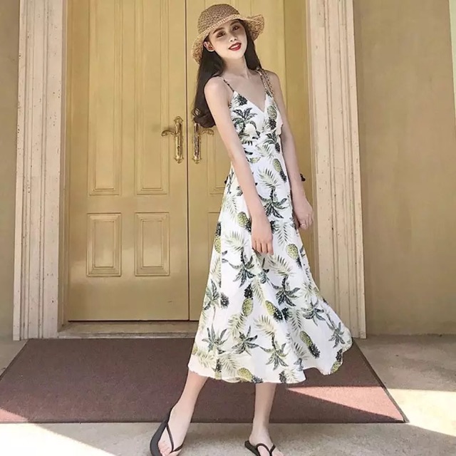Váy maxi dứa buộc dây | BigBuy360 - bigbuy360.vn