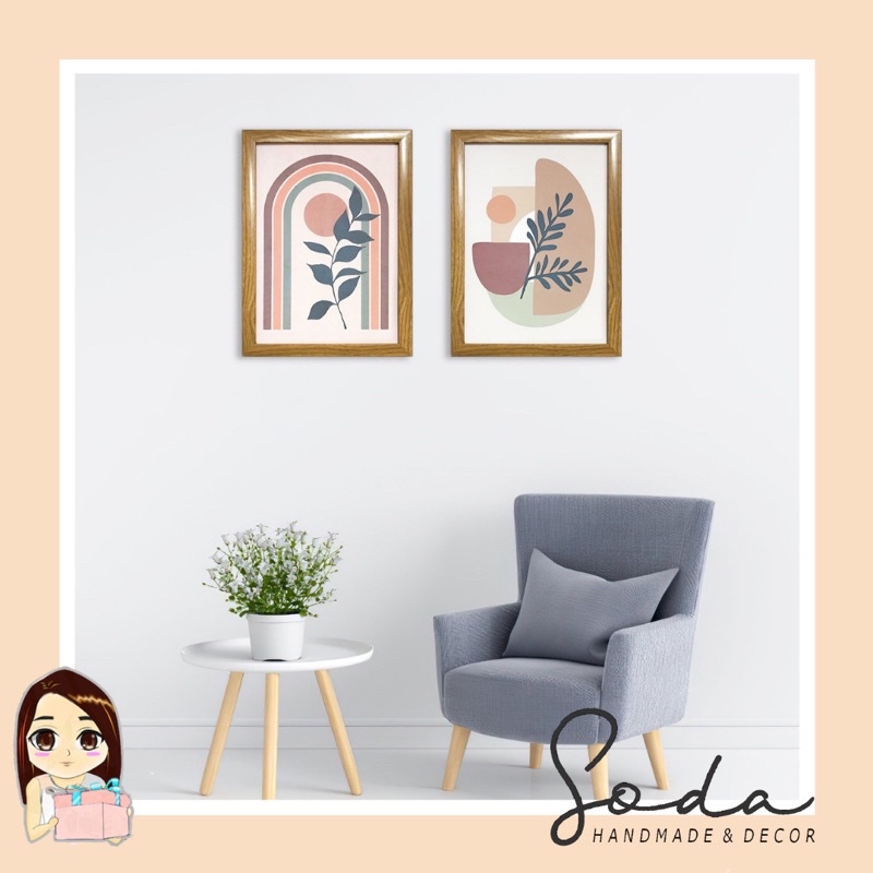 (Tặng kèm tranh)Khung ảnh phong cách Vintage Minimalism Bắc Âu Tối Giản