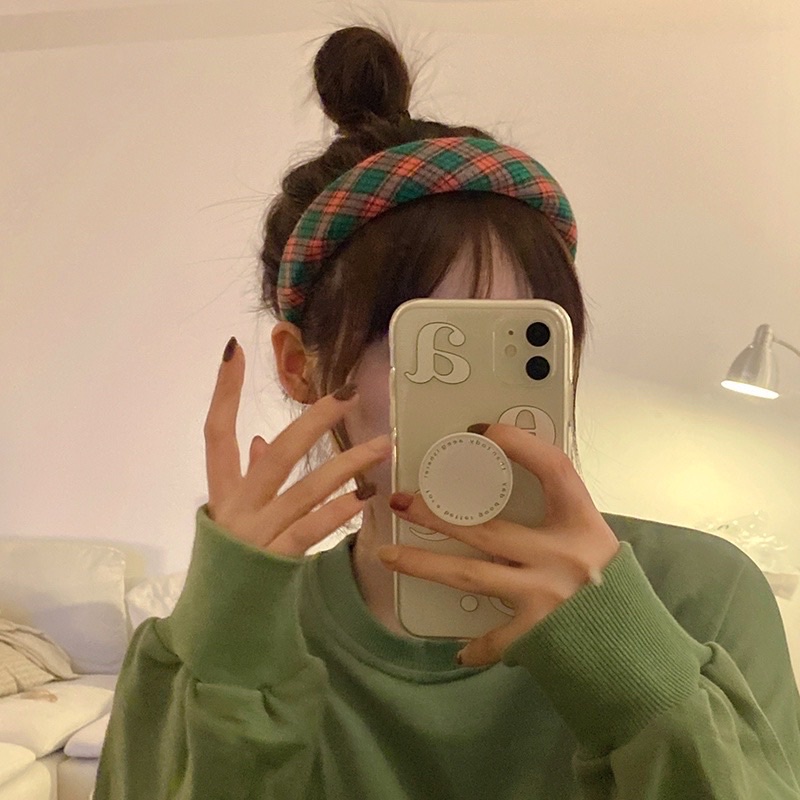 Cài tóc - Băng đô tết bím vải caro phong cách cổ điển cho bạn gái