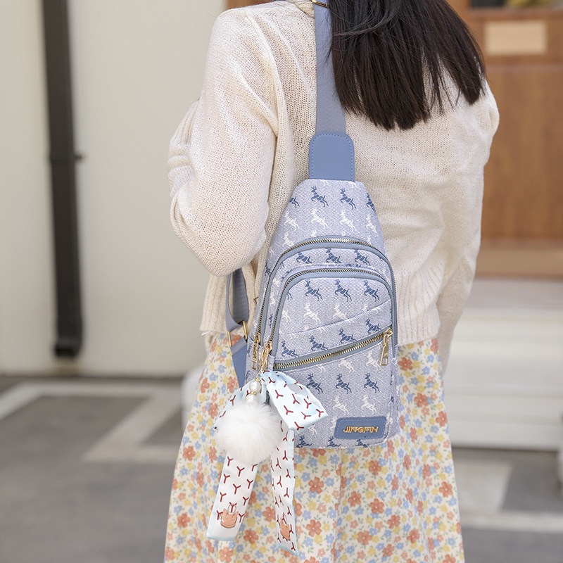 Túi đeo chéo vai da mềm màu sắc tương phản thời trang dành cho nữ