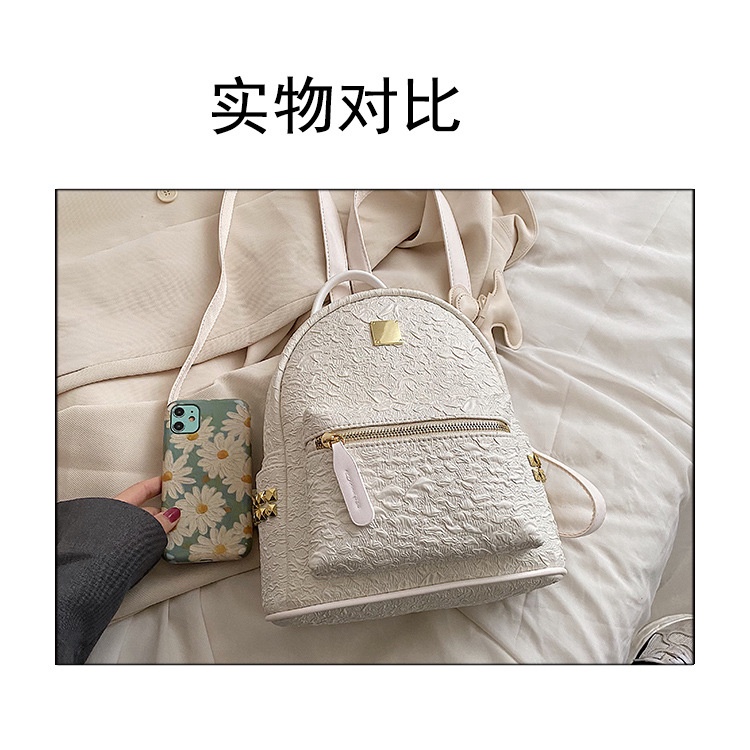 Balo Đi JASMIN NOIR Học Vải Canvas Đính Đinh Tán Thời Trang Cho Nữ