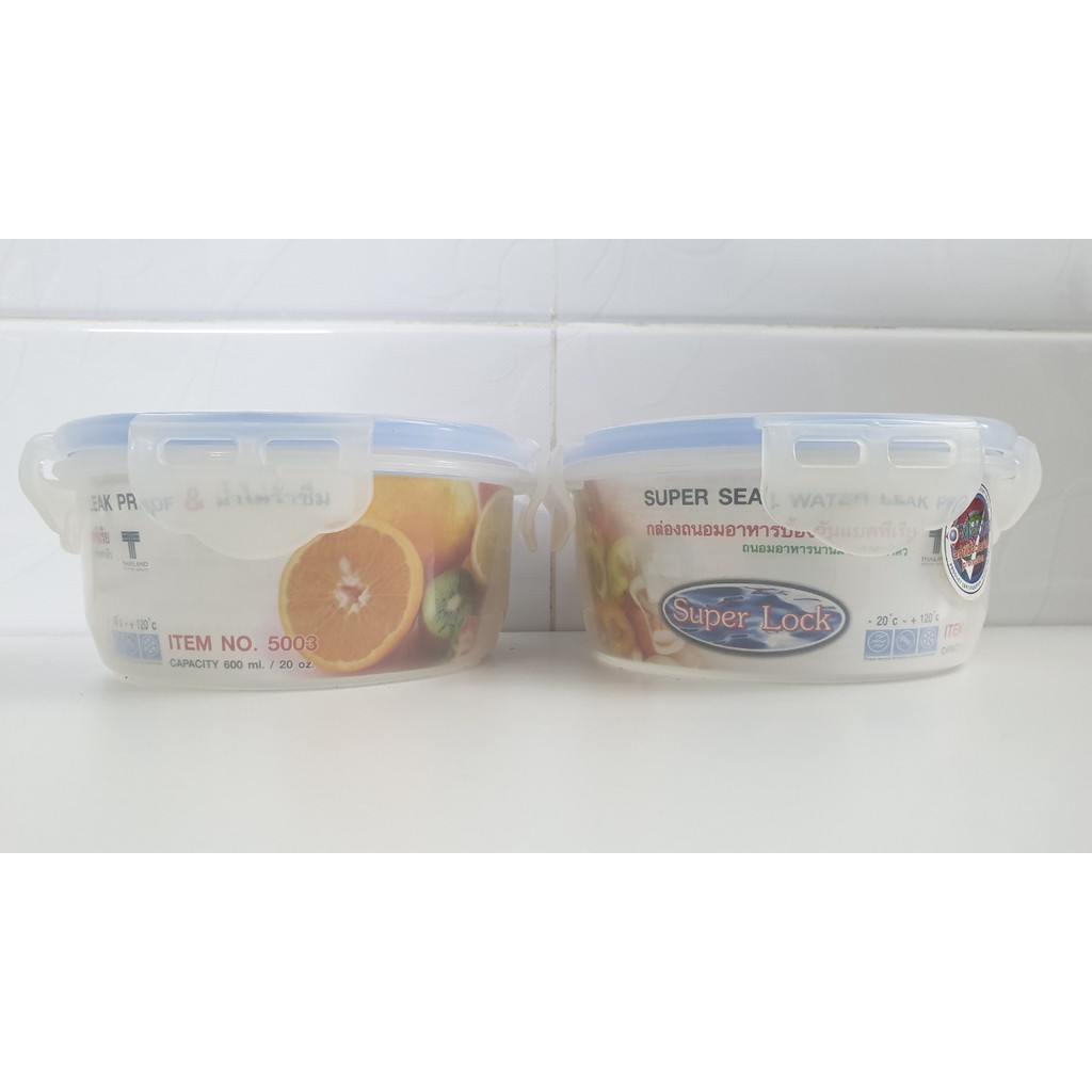 Hộp nhựa bảo quản KÍN hơi thực phẩm  có nắp SUPER LOCK  600ml - 5003  sản xuất Thái Lan sử dụng được trong lò vi sóng