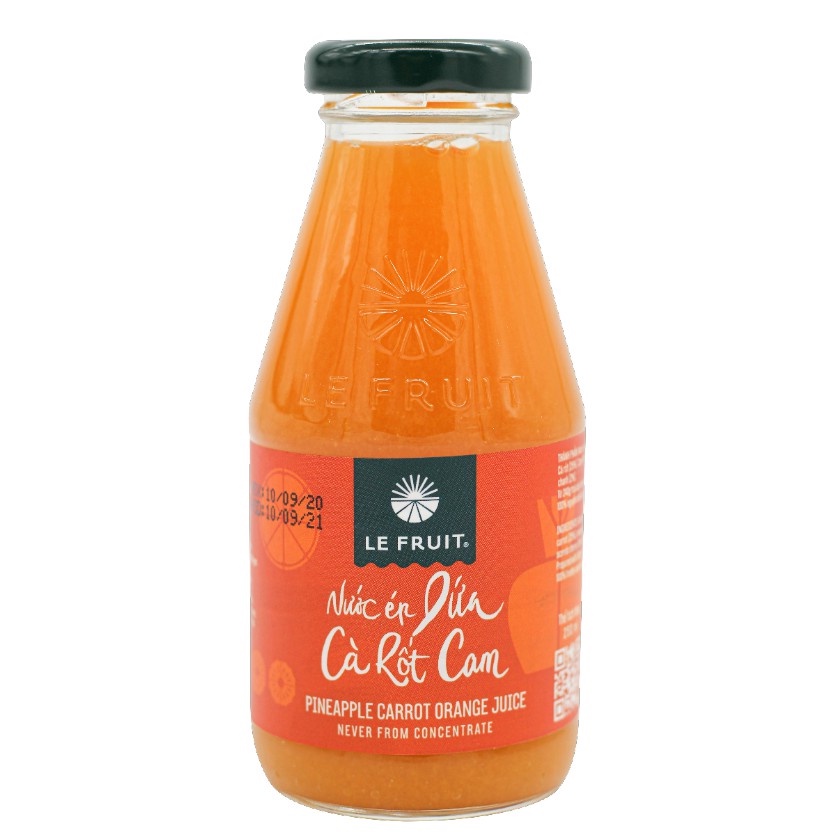 Chai Nước ép Cà rốt Cam Dứa Le Fruit (250ml/chai)