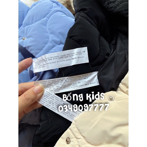 Áo Phao Bé Gái Chần Bông Nhẹ Dáng Ngắn ZR