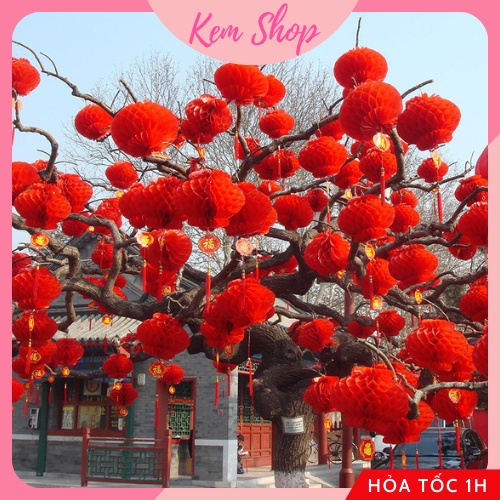 Đèn lồng đỏ, đèn lồng chữ Phúc size nhỏ 10-25cm chống nước trang trí lễ cưới, Tết, trung thu - Kem Shop K299