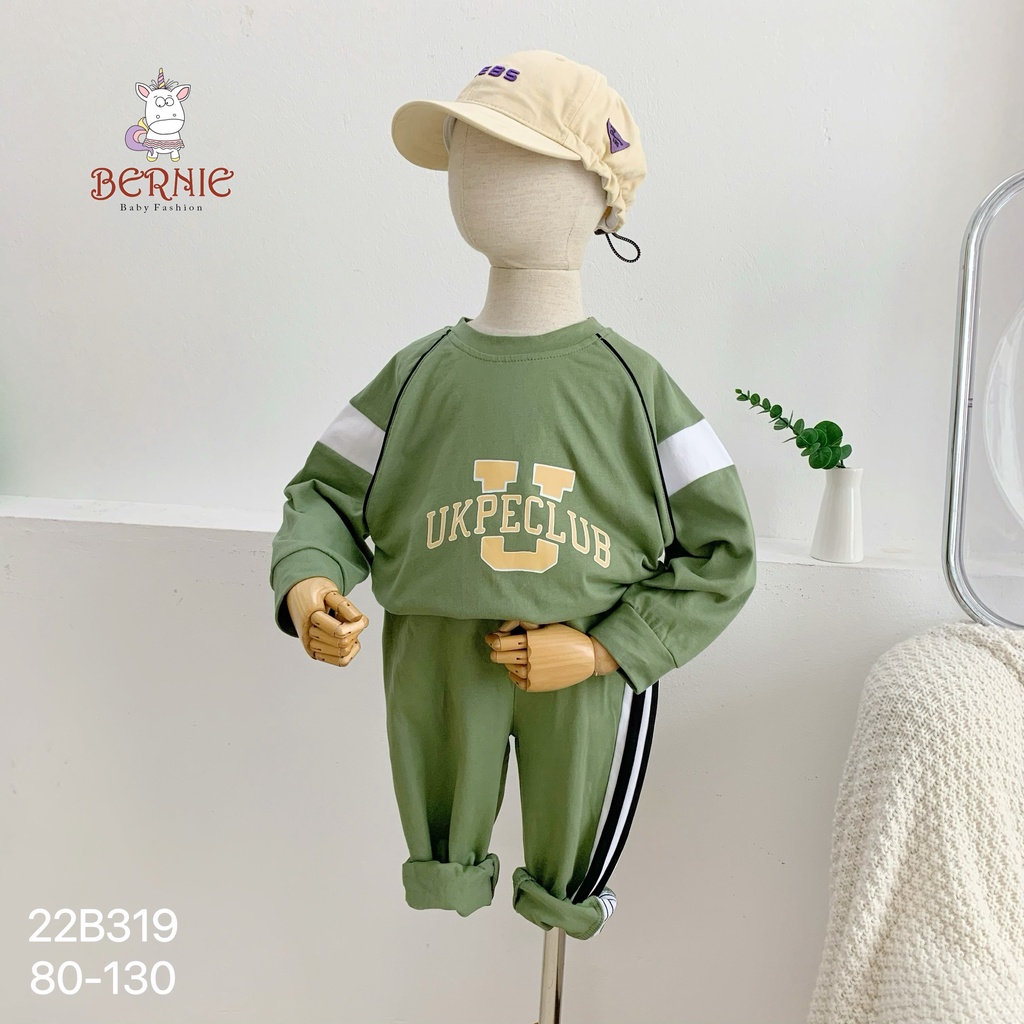 Bộ bé trai phối tay giáp lăng hoạ tiết Ukpeclub, chất liệu cotton mềm xịn sò ấm áp