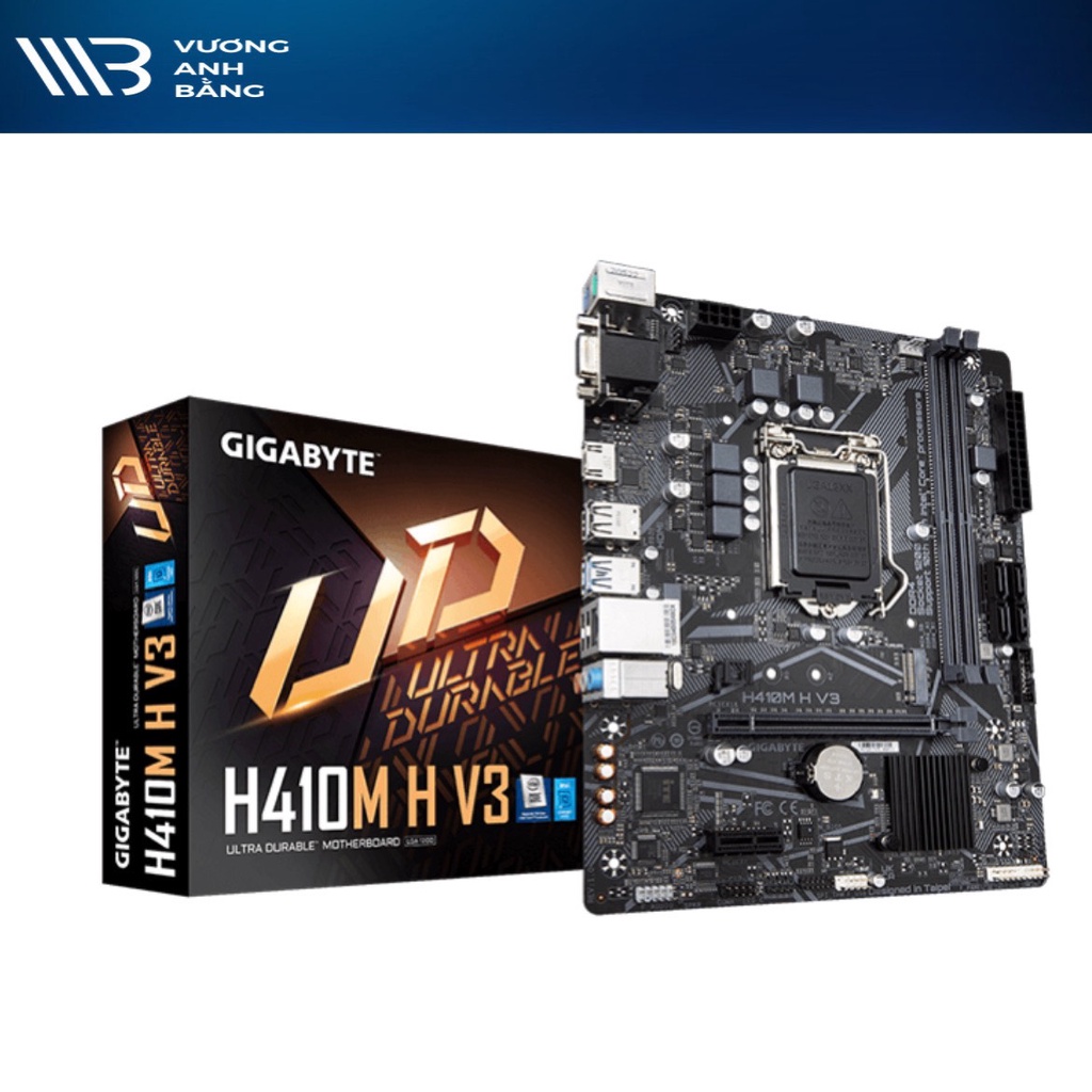 Mainboard GIGABYTE H410M H V3- Hàng Chính hãng (VGA, HDMI, M.2 PCIe, Ko hỗ trợ CPU G5900)