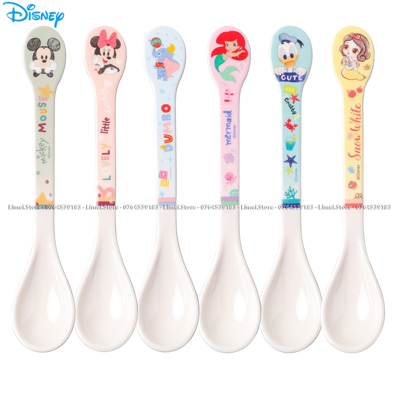Muỗng ăn dặm nhựa melamine dài Disney Mickey Minnie Donald Daisy cho trẻ em