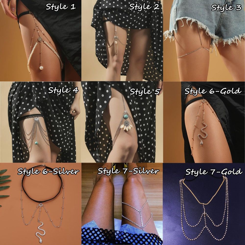 Chuỗi dây đeo đùi cơ thể phối bikini nhiều lớp đàn hồi thời trang đi biển tiệc tùng mới quyến rũ dành cho nữ