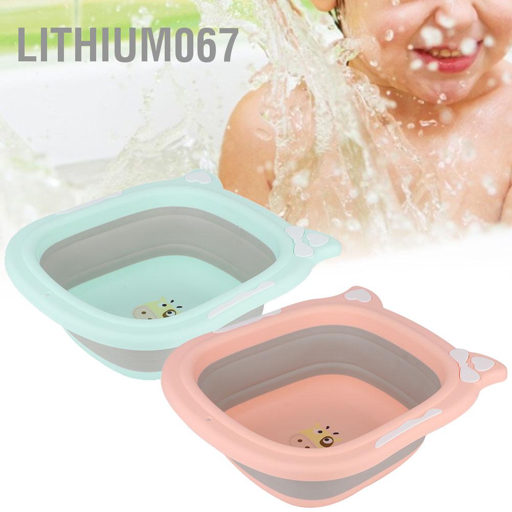 Chậu rửa mặt gấp gọn hình thú cho bé sơ sinh mang đi du lịch hoặc đi viện cực tiện - hoạt hình dễ thương - Lithium067