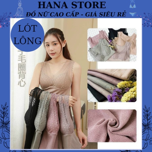 Áo 2 dây nữ ren lót lông, áo bra nữ nhiệt lót lông hàng cao cấp mặc kèm áo khoác thu đông, đông cực hot.