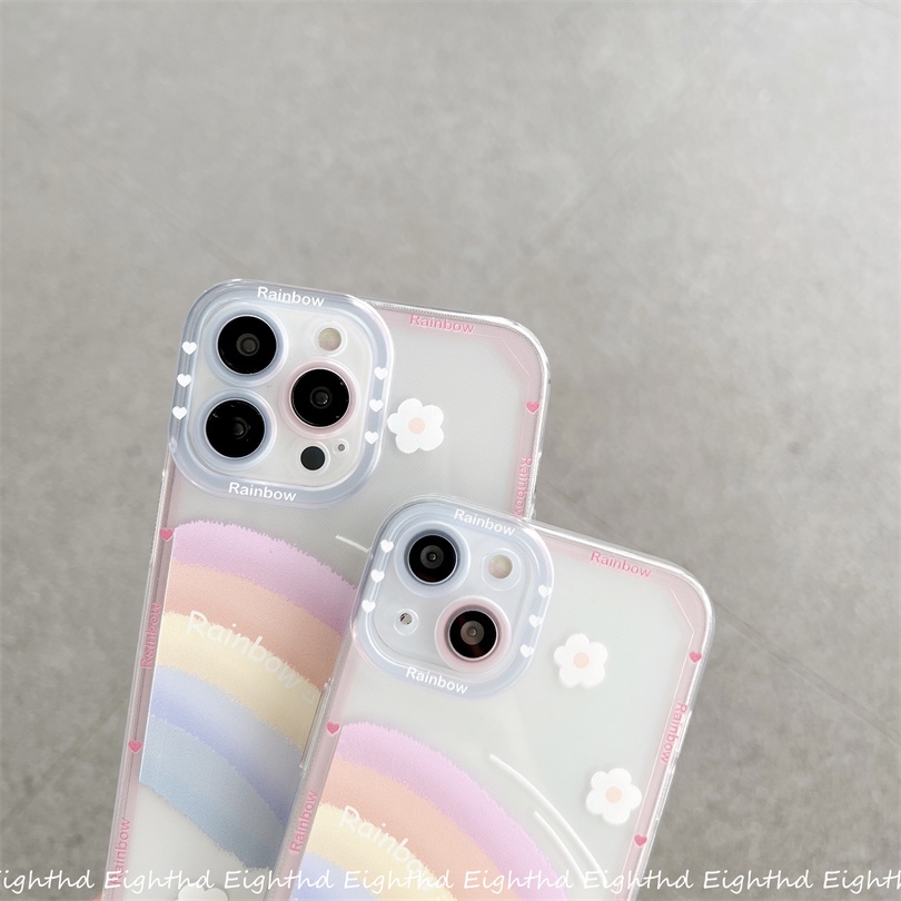 Ốp Điện Thoại Silicone Mềm Họa Tiết Cầu Vồng Cho iPhone 14 13 12 11 Pro Max X Xr Xs Max 8 7 Plus SE 2020
