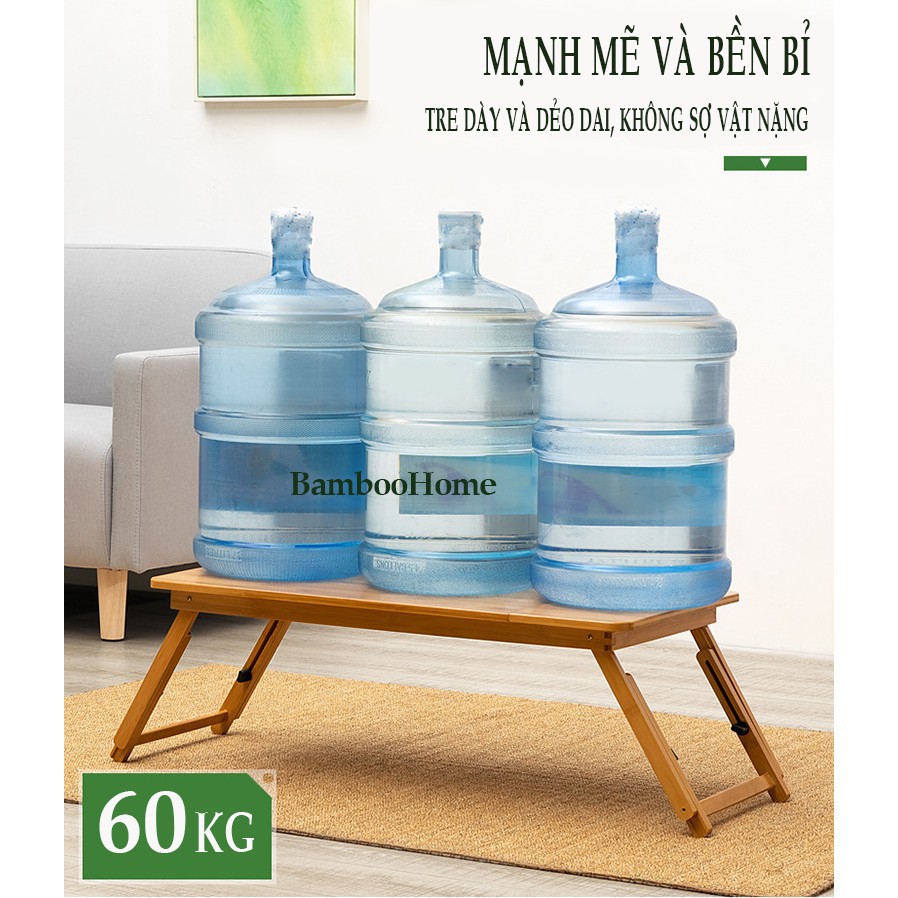 Bàn làm việc laptop đa năng gỗ tre gấp gọn | BigBuy360 - bigbuy360.vn