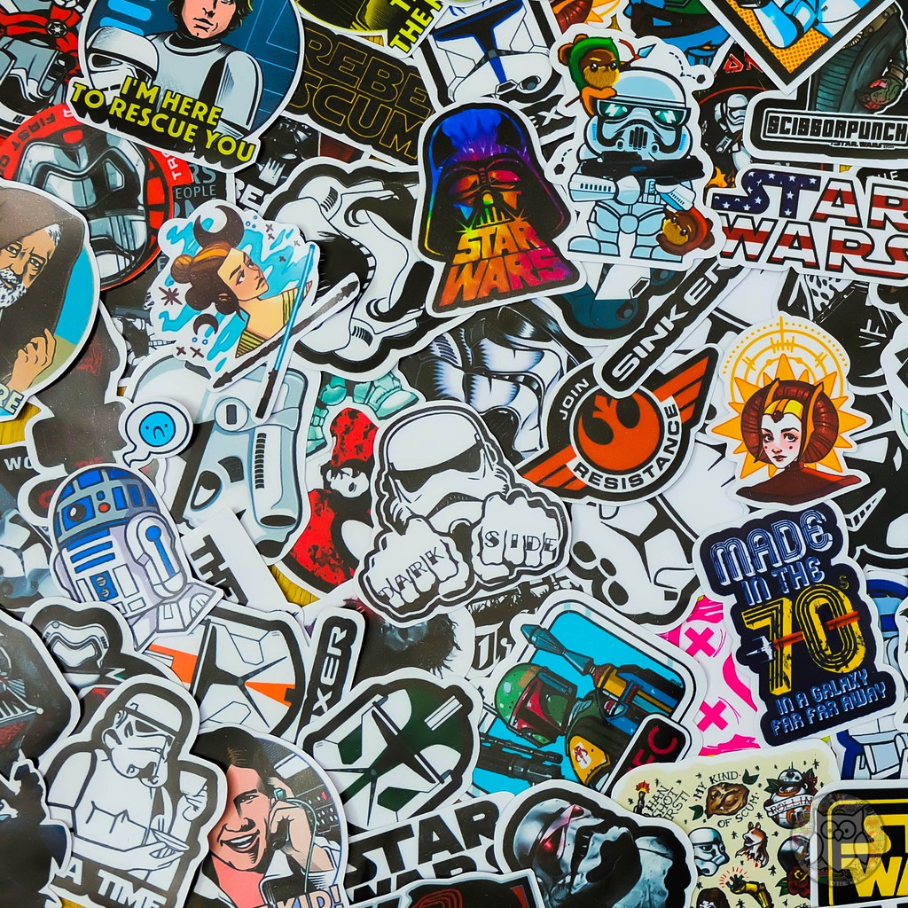 Combo Sticker Star War trang trí vật dụng