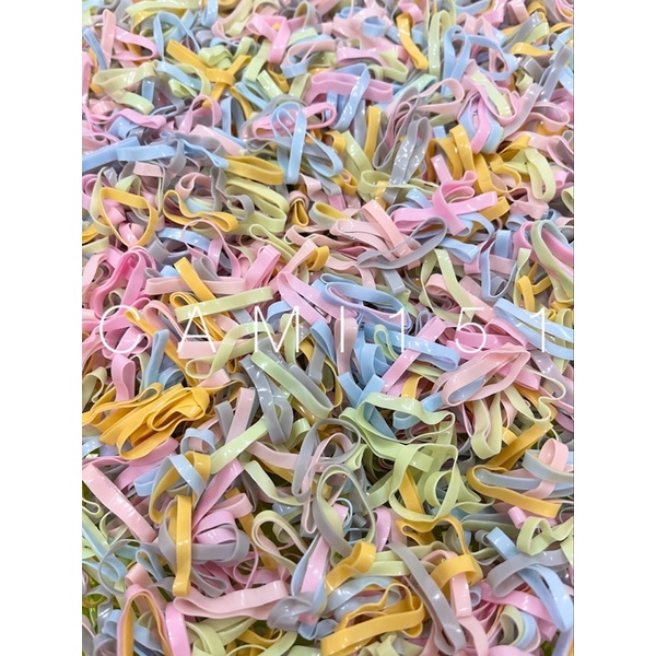 Hot deal 1K 40 sợi thun đen/màu pastel cột tóc giá siêu rẻ - chun lớn buộc tóc cho nam nữ bé gái unisex hàng có sẵn