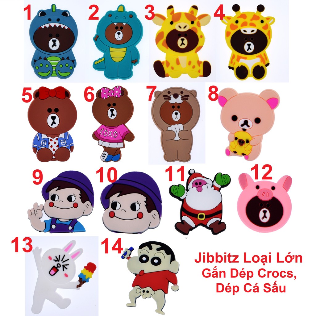 [Rẻ] Stickers/Jibbitz Loại Lớn Gắn Dép Crocs, Dép Cá Sấu [HN] [THS] [Đơn 50k tặng phần quà dễ thương]