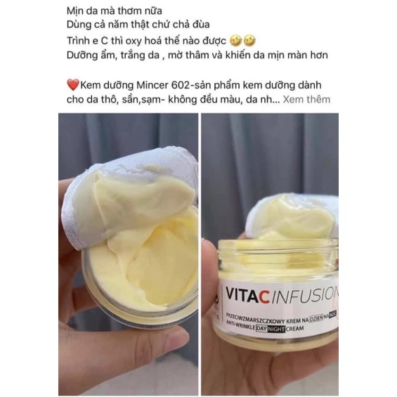Kem dưỡng trắng da mặt, mờ thâm nám Mincer 602 giúp sáng da, dưỡng ẩm, chống lão hoá 50ml
