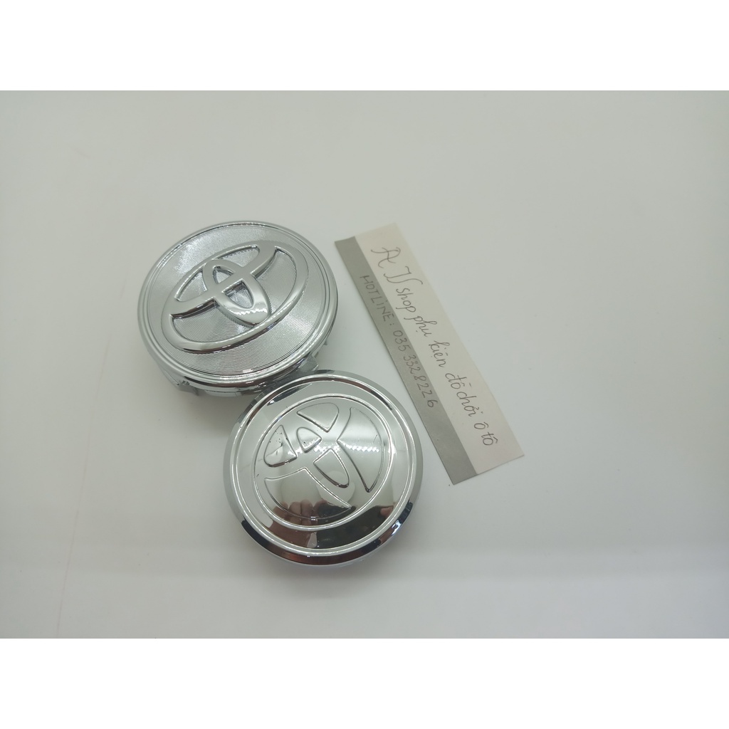 Logo chụp mâm, vành bánh xe ô tô Toyota Đường kính 62mm và 58mm