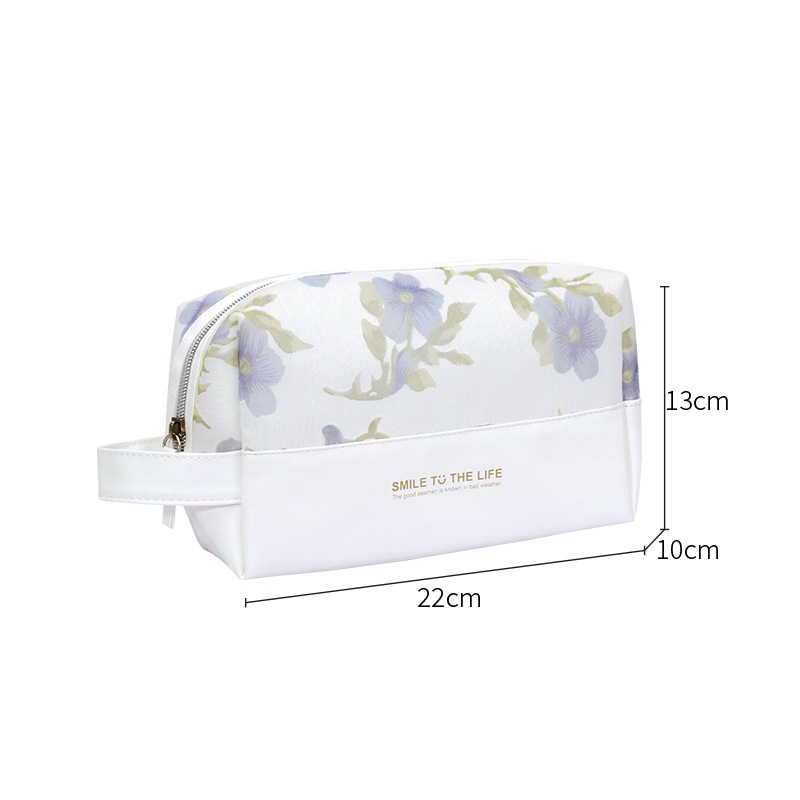 Túi Đựng Mỹ Phẩm Du Lịch Cầm Tay Họa Tiết Hoa Ẩn Mới