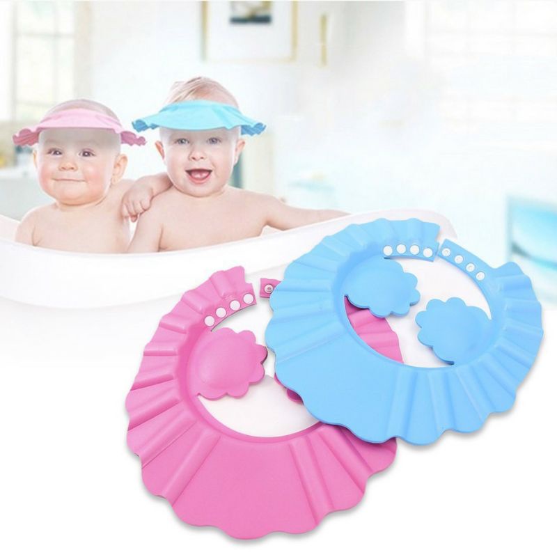 Mũ gội đầu chắn nước có vành che tai cho bé