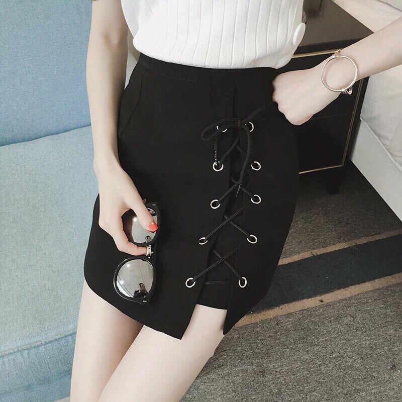 Chân váy kaki đan dây 1 bên cực xinh xắn hot hit xinh xinh