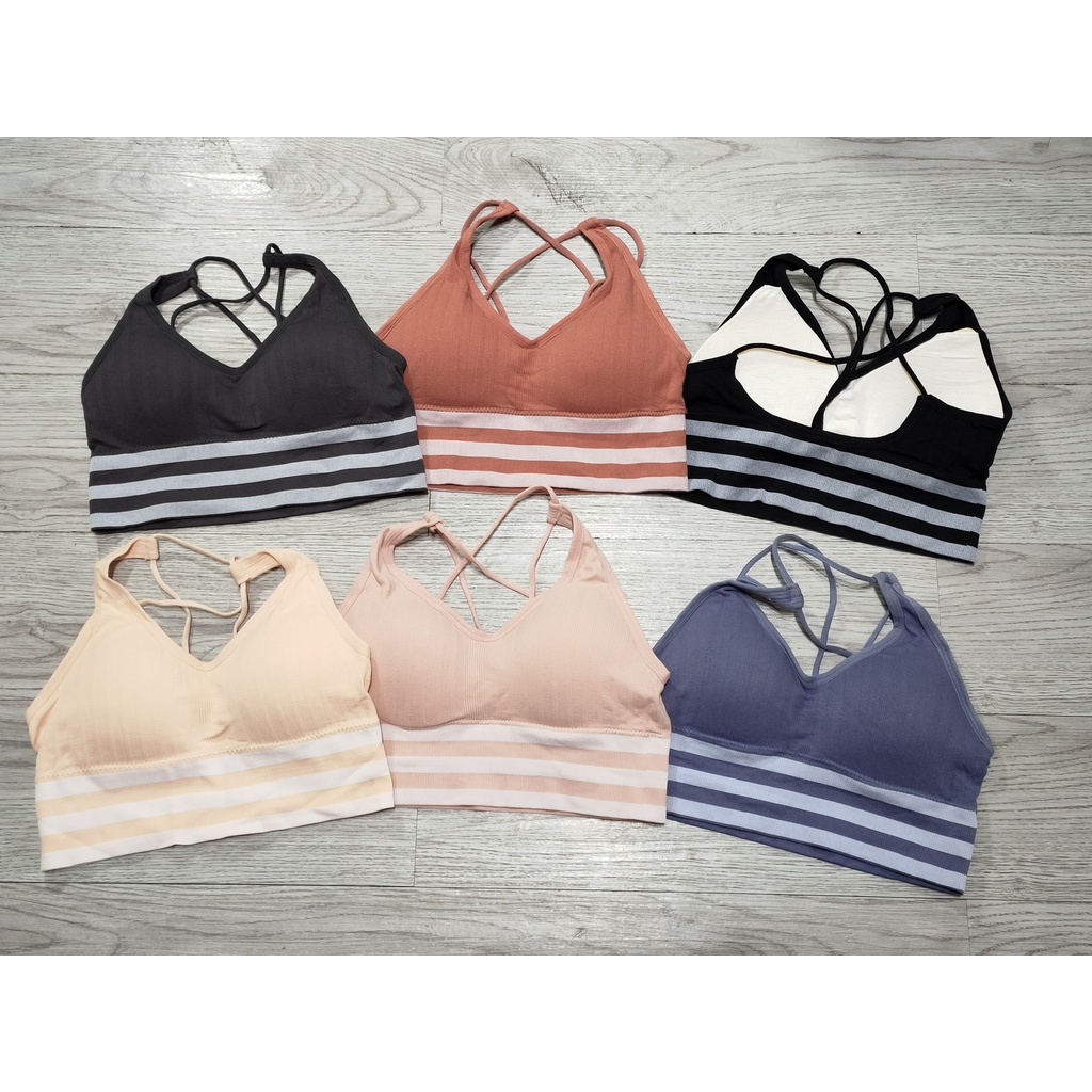 Aó Bra Nữ Tập Gym Yoga Aerobic thể thao dệt kim quảng châu kèm mút lót Freesize Bin Sports A172