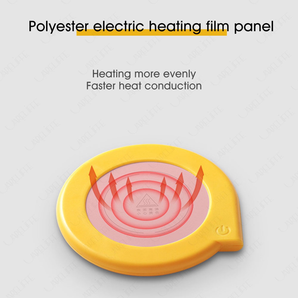 Uareliffe USB Heating Coaster Set With Ceramics Cup Spoon 55 Degree Temperature Coffee Mug Warmer