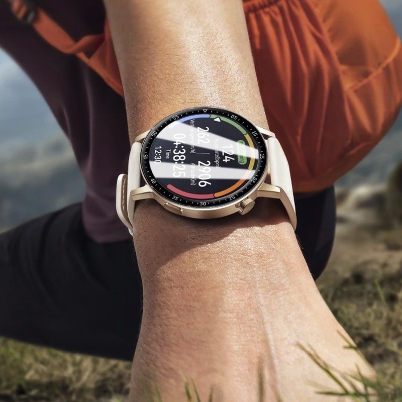 Miếng dán bảo vệ màn hình đồng hồ chất liệu PMMA 3D chống dầu cho Huawei Watch GT3 42mm 46mm