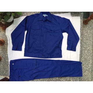 Quần áo bảo hộ vải kaki Nam định loại 1 màu xanh dương