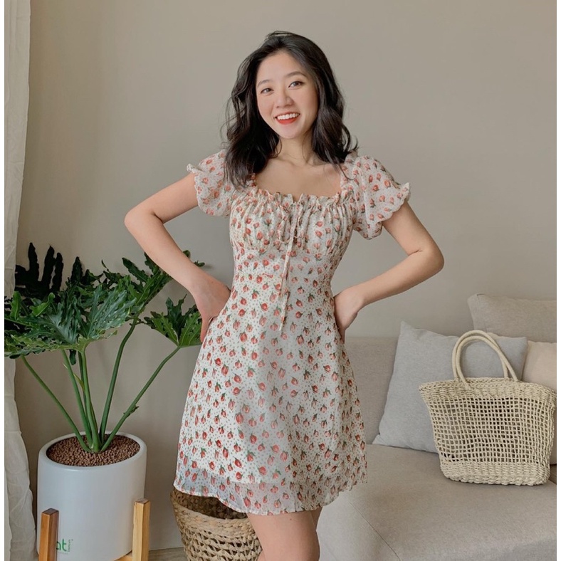 Đầm SACHI - Đầm  nhún ngực cột nơ | BigBuy360 - bigbuy360.vn