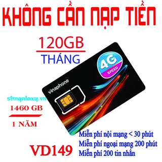 SIM VD149 TRỌN GÓI 1 NĂM!!! ✔️Tỷ phút nội mạng - free 200p ngoại mạng data 4GB/ng