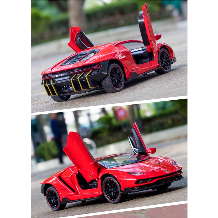 Mô hình tĩnh tỉ lệ 1:24 xe Lamborghini LP770 Hãng CheZhi chất liệu hợp kim mở được 2 cánh, cốp và nắp capo