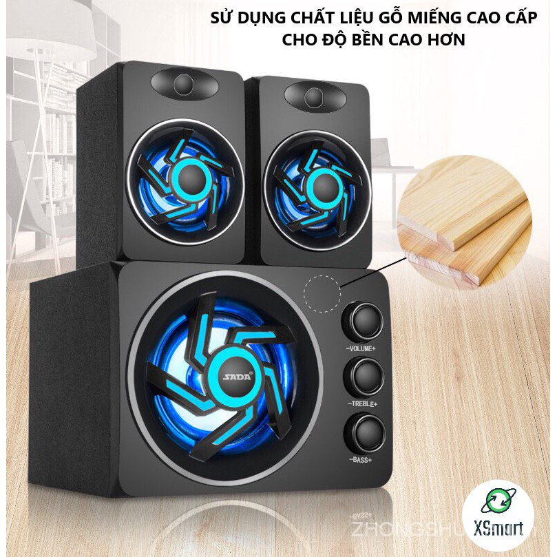 Loa Vi Tính Bluetooth Gaming SADA D-209 Super Bass Phiên bản nâng cấp của 2GOOD Dùng Cho Máy Tính PC Laptop Điện Thoại