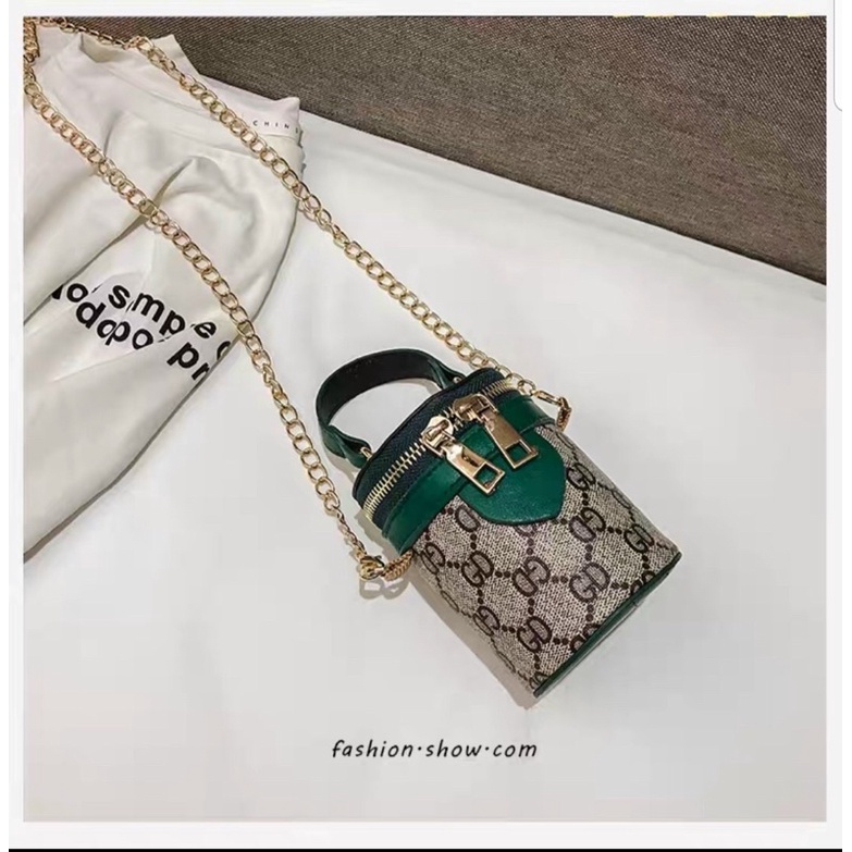 Túi Xách Cặp Lồng, Túi Đeo Chéo Mini Hình Trụ Cho Bé Siêu Sang