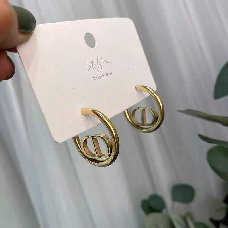 Bông tai xi mạ ngọc trắng đá sang chảnh