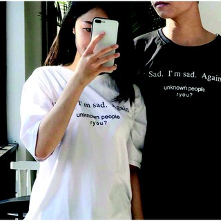 [ CÓ ẢNH THẬT ] Áo thun SAD đen/trắng chất cotton