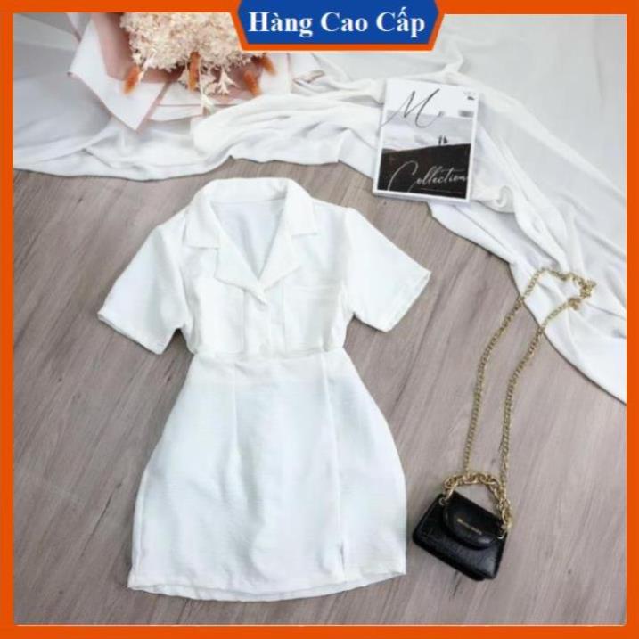 HOT - Sét bộ áo cổ vest và chân váy chữ A cao cấp (vải đũi siêu mát loại 1) | BigBuy360 - bigbuy360.vn