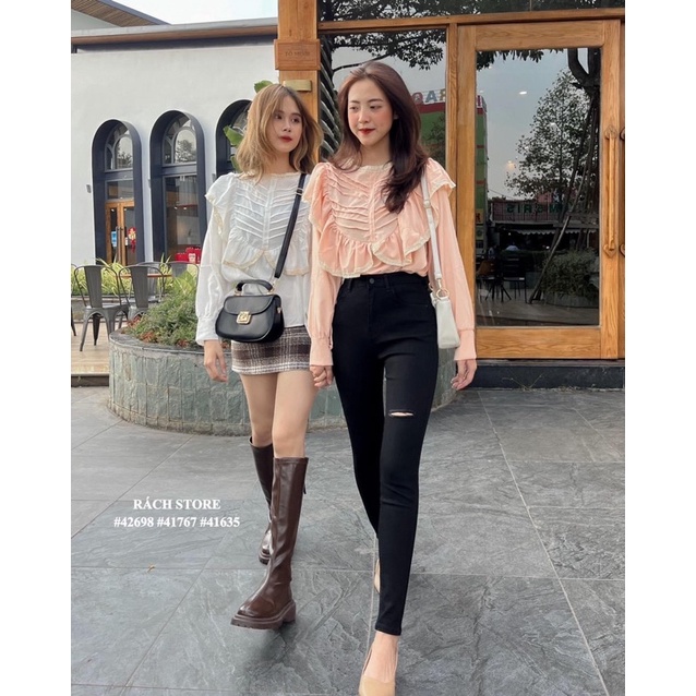 [RÁCH STORE] Quần jean ôm rách 1 đường (11183)