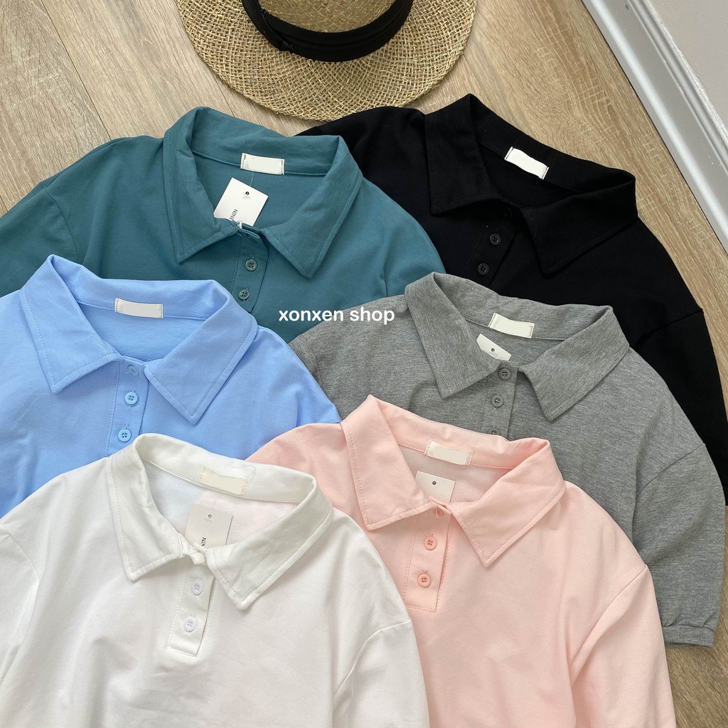 Áo thun polo nữ croptop chất cotton thoáng mát Xonxen shop free size mã 1143 | BigBuy360 - bigbuy360.vn
