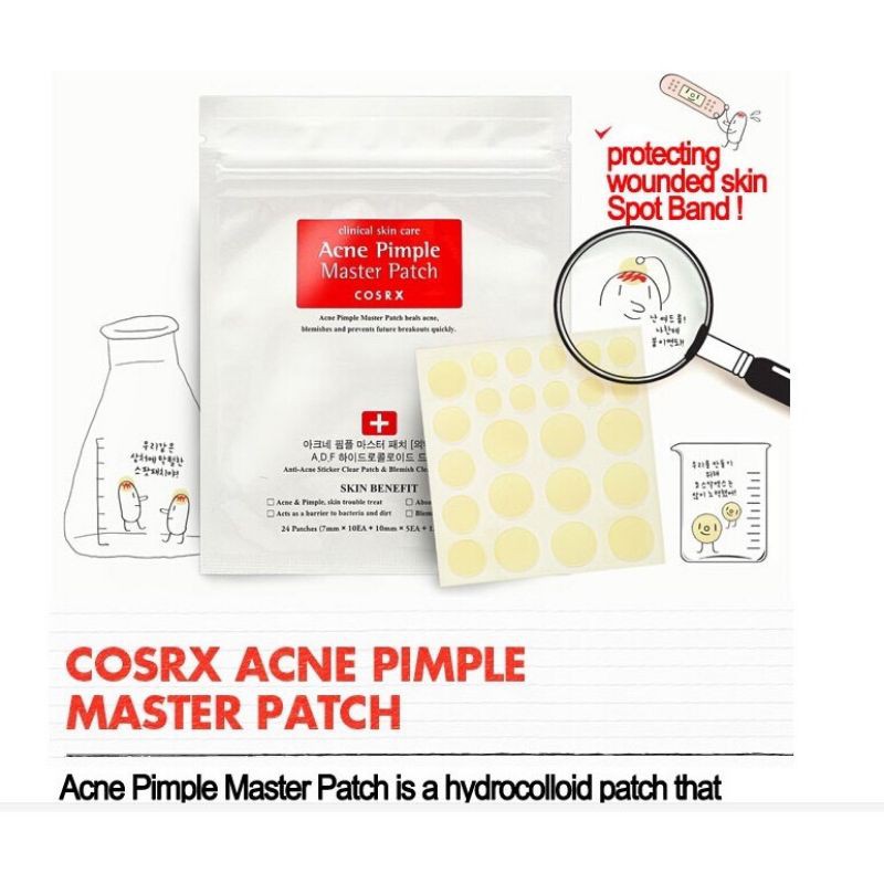 Miếng Dán Mụn Sưng Cosrx  Acne Pimple Master Patch Màu Đỏ & Clear Fit Master Patch Màu Đen