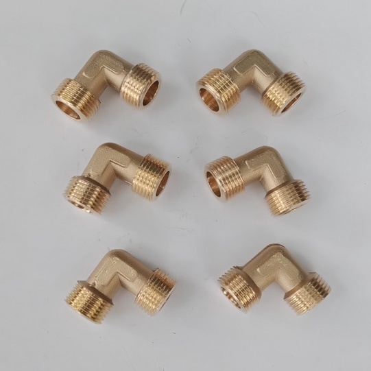 Kép nối góc ren ngoài máy nén khí-đồng thau