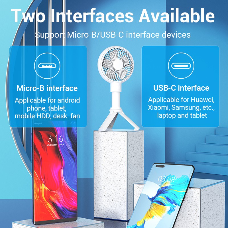 Cáp Sạc 2 Trong 1 Type C Micro B / Usb C 3a VENTION Tốc Độ Cao 480mbps Đa Năng Cho Điện Thoại Di Động