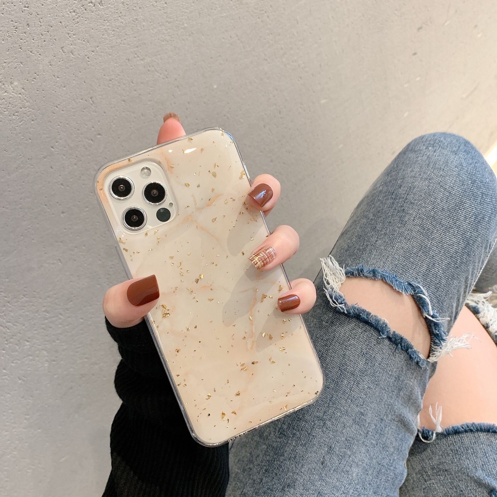 Vỏ điện thoại iPhone 12 Pro Max / iPhone 12 Pro / 11 Pro Max Marble Gold Foli cho iphone 6 6splsu i8 X i8plus XS MAX XR