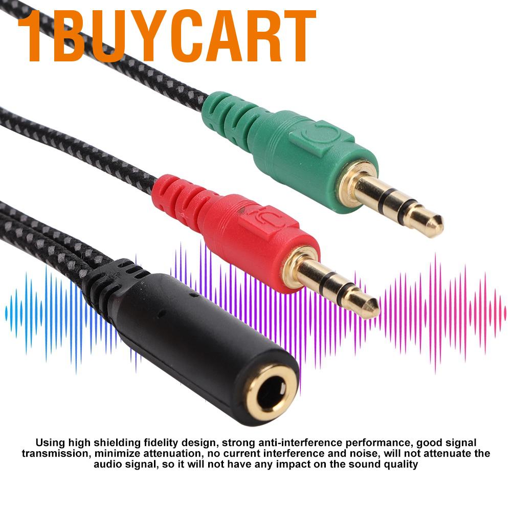 Cáp âm thanh chia tai nghe cổng 3.5mm 2 trong 1 sử dụng tiện lợi