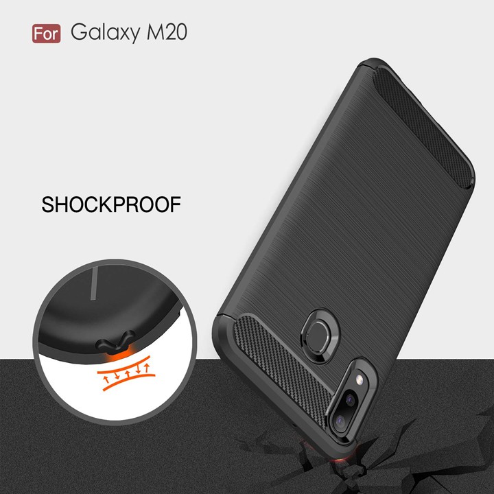 Ốp lưng Samsung A6 A7 A8 Plus A8 Star A9 2018 M20 carbon phay xước chống sốc chống vân tay