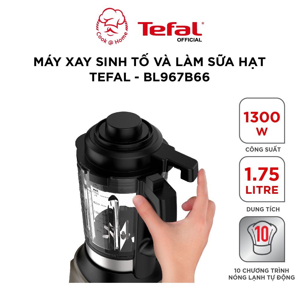 Máy xay sinh tố và làm sữa hạt 1300W Tefal BL967B66