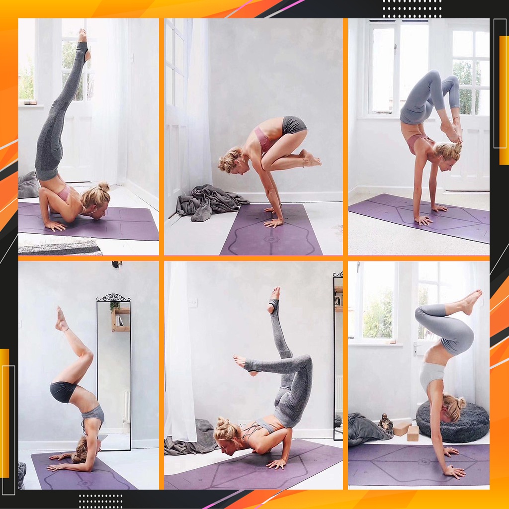 Thảm Tập Yoga Định Tuyến TPE cao cấp tặng kèm túi đựng - Thảm yoga chống trượt chính hãng EROS