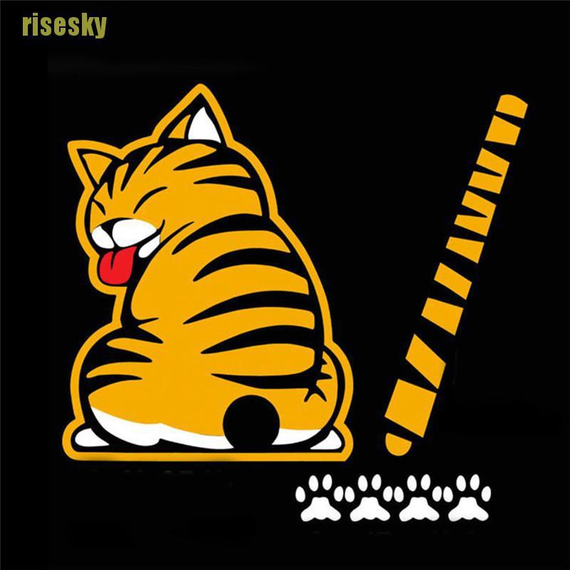 Sticker Dán Trang Trí Xe Hơi Hình Mèo Kitty Dễ Thương