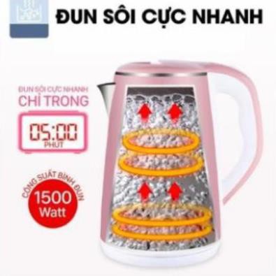 Ấm điện JIPLAI hàng Thái Lan 2 lớp chống nóng - đun nước siêu tốc